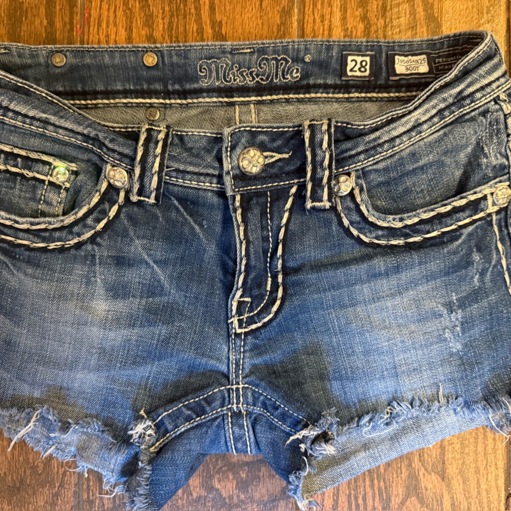 Miss Me Blue Denim Cutoff Shorts